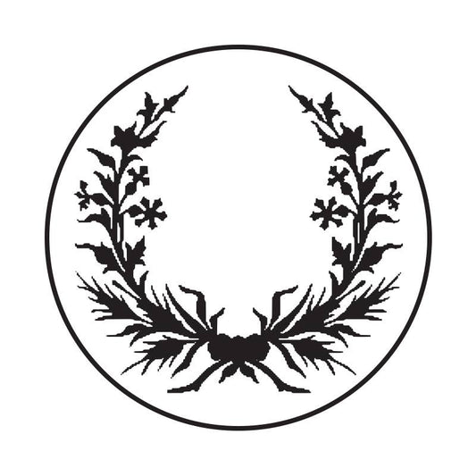 Freund Mayer & Co. - Brass Wax Seal Dies -popular symbols- no handle: Floral Wreath