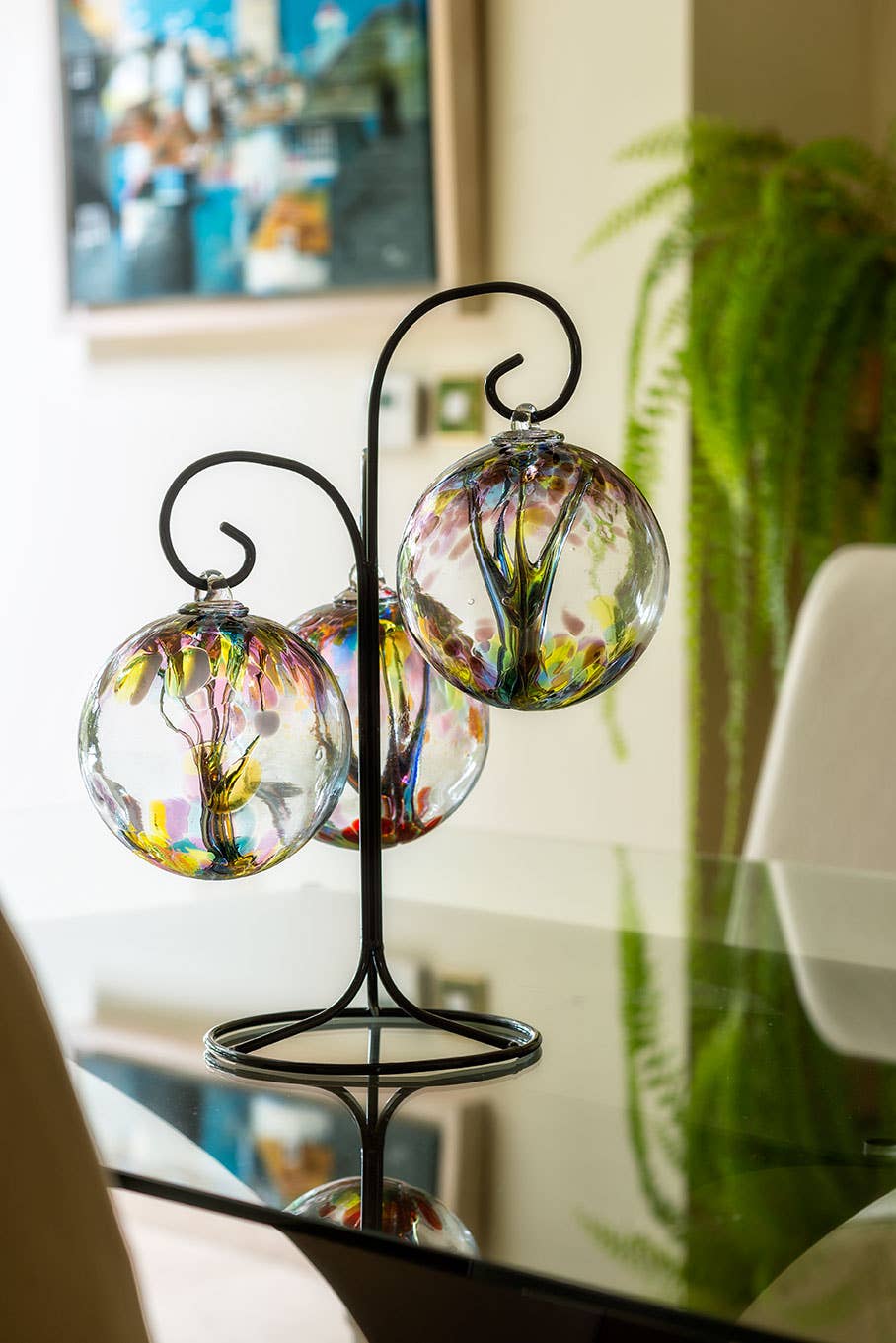 Sienna Glass - 10cm Spirit Ball - For My Wife - Multicoloured Pink