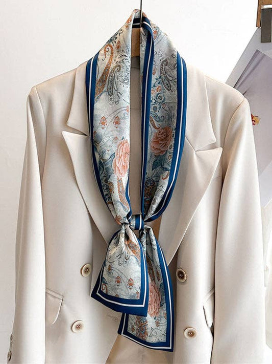 UZ Wholesale Store - Flower Print Scarf: BLUE / One_size