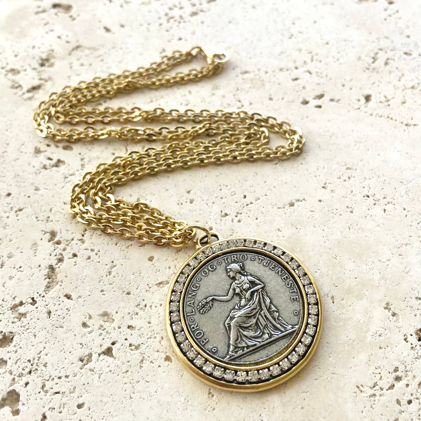VB&CO Designs Handmade Jewelry - Coin necklace, Norway, medallion jewelry, boutique salon