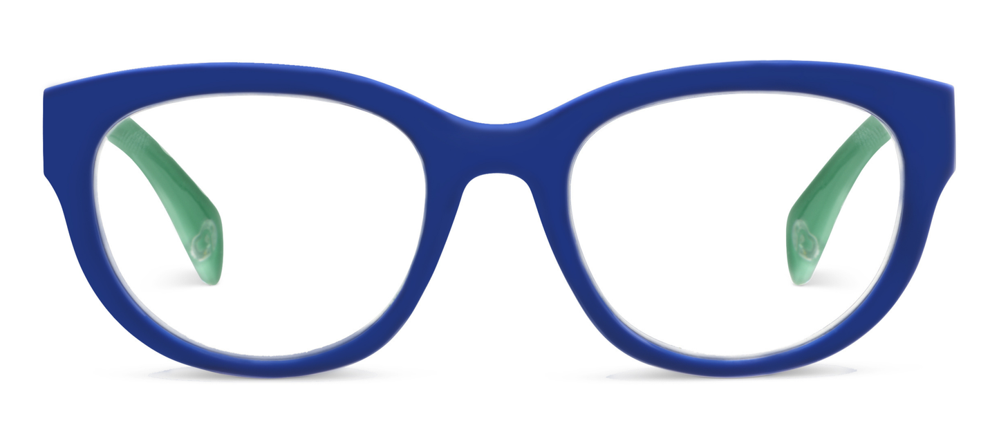 Peepers - Bee (Blue Light): Teal/Floral / Reading / 2.75