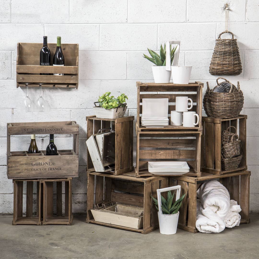 Willow Group - S/4 RECT WOOD CRATES