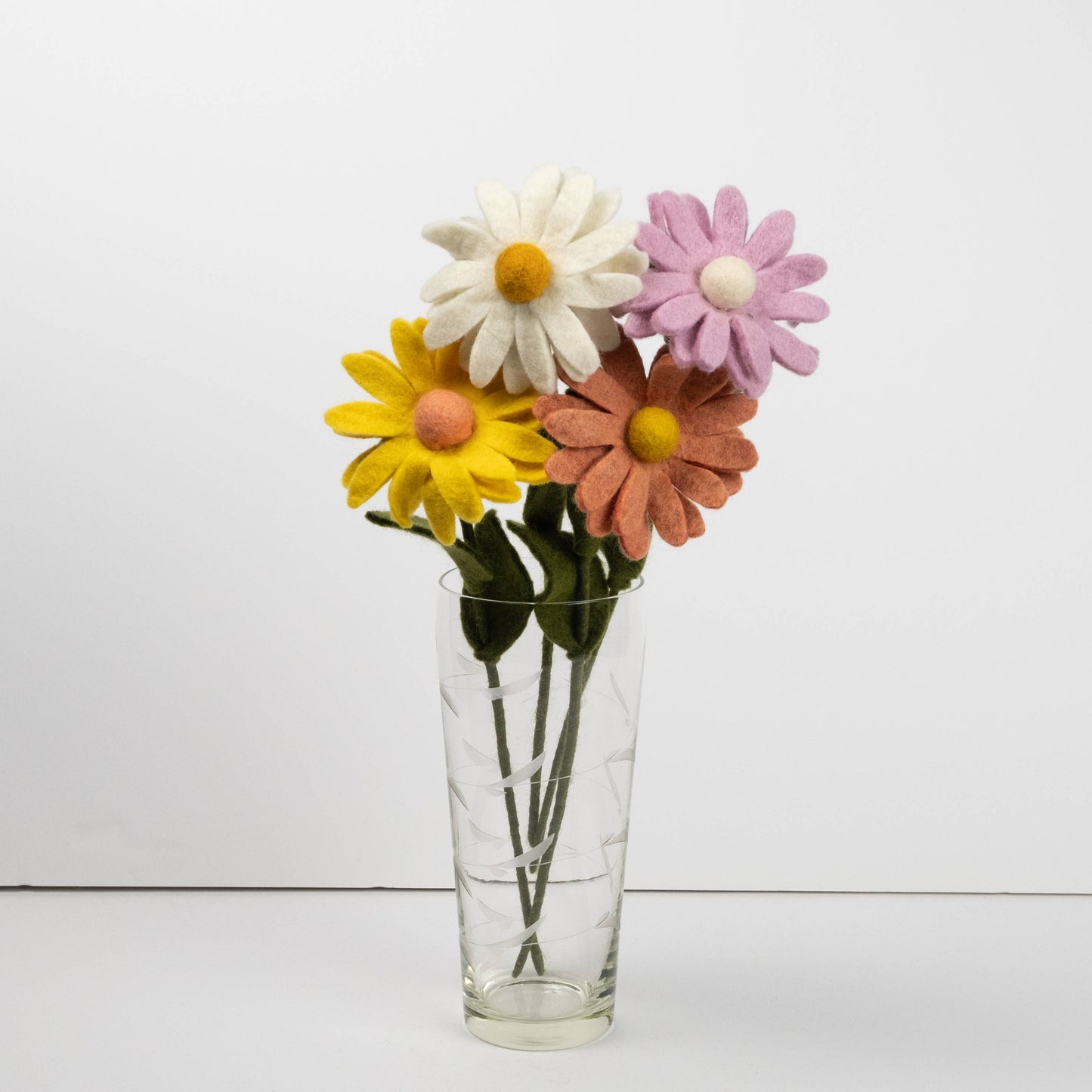 The Winding Road - Pastel Daisy Felt Flower Stems