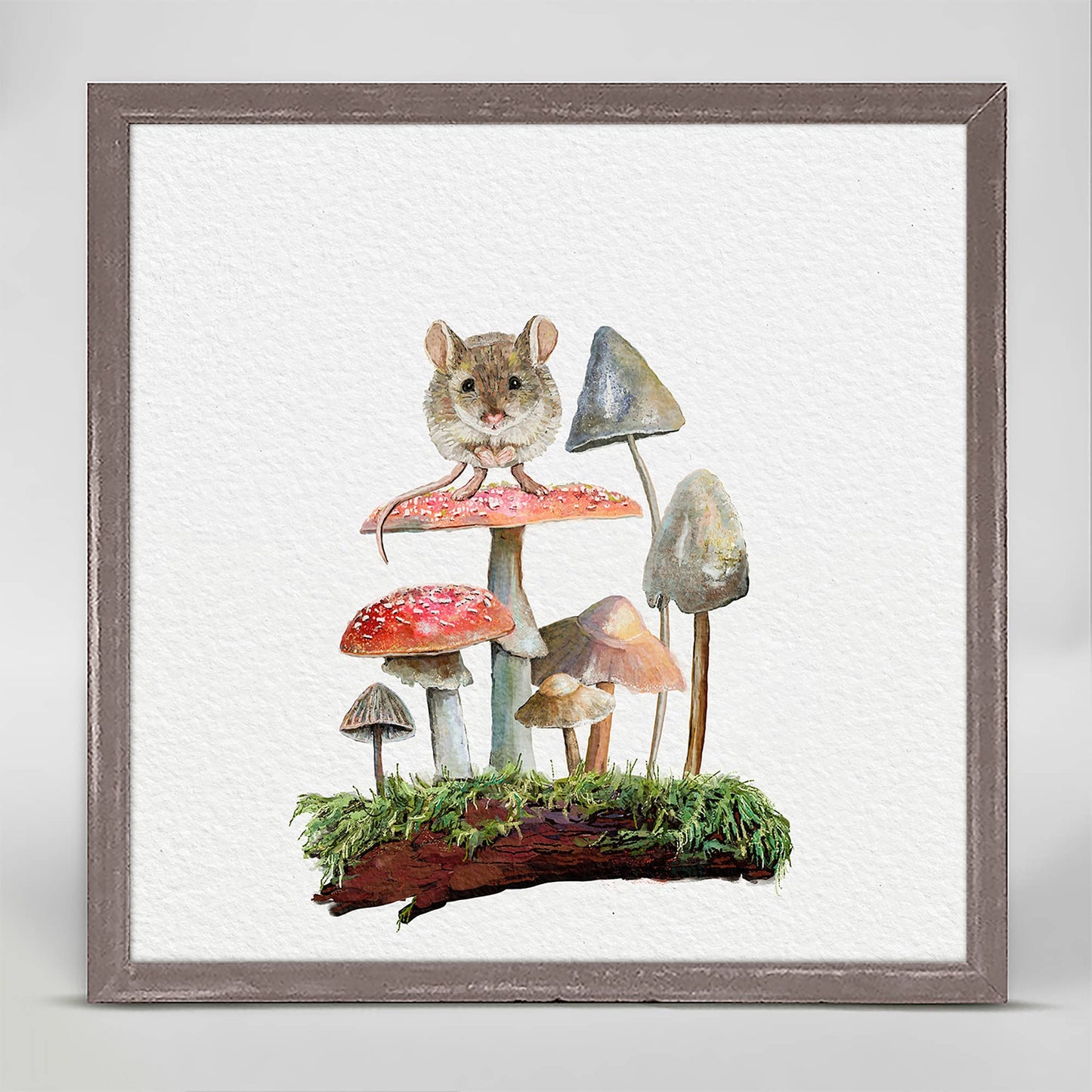 GreenBox Art - Forest Magic - Mouse Mushroom Garden Mini Framed Canvas