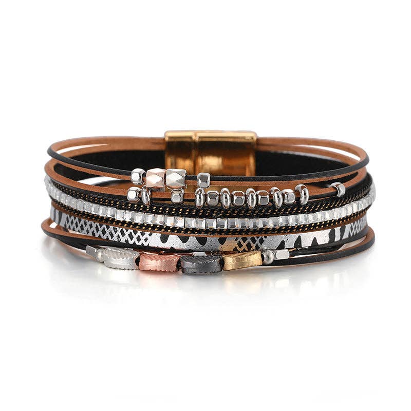 Mio Queena - Bohemian Style Leather Multi-Layer Bracelet Bangle - BJ/LB: 1