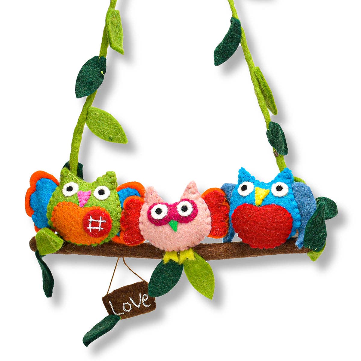 BNB Crafts Inc. - Felted Owl with Leaves Wall Hanging: Assorted colors