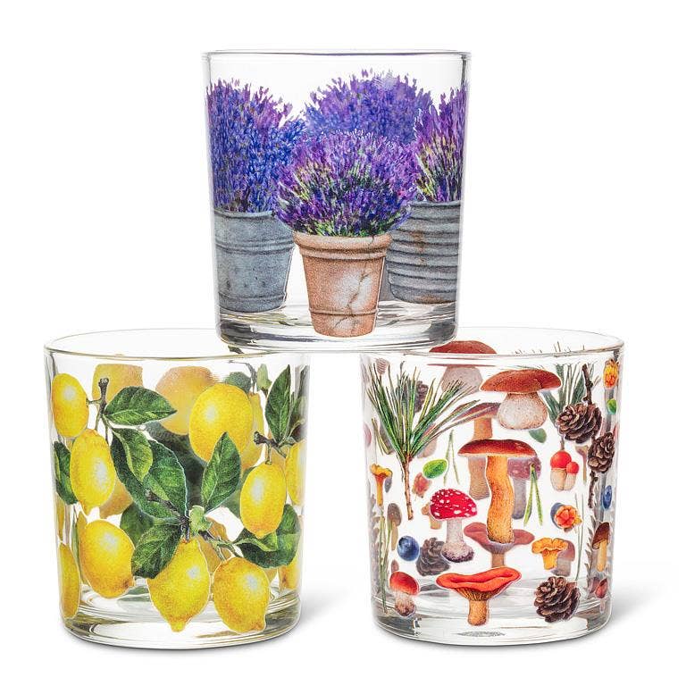 Abbott - Mushrooms & Pinecones Votive-3"H