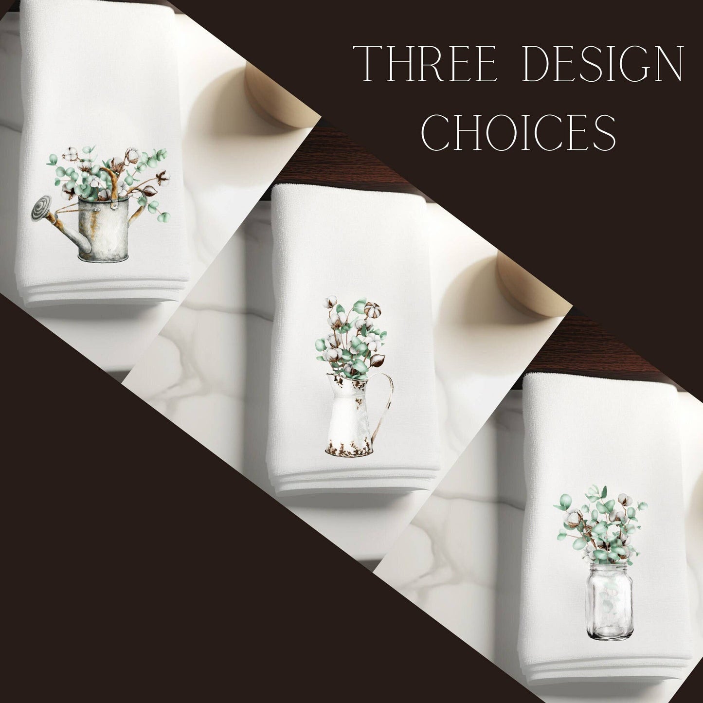 Fernville Creations - Eucalyptus & Cotton Fingertip Towels Elegant Bath Decor: Water Pitcher