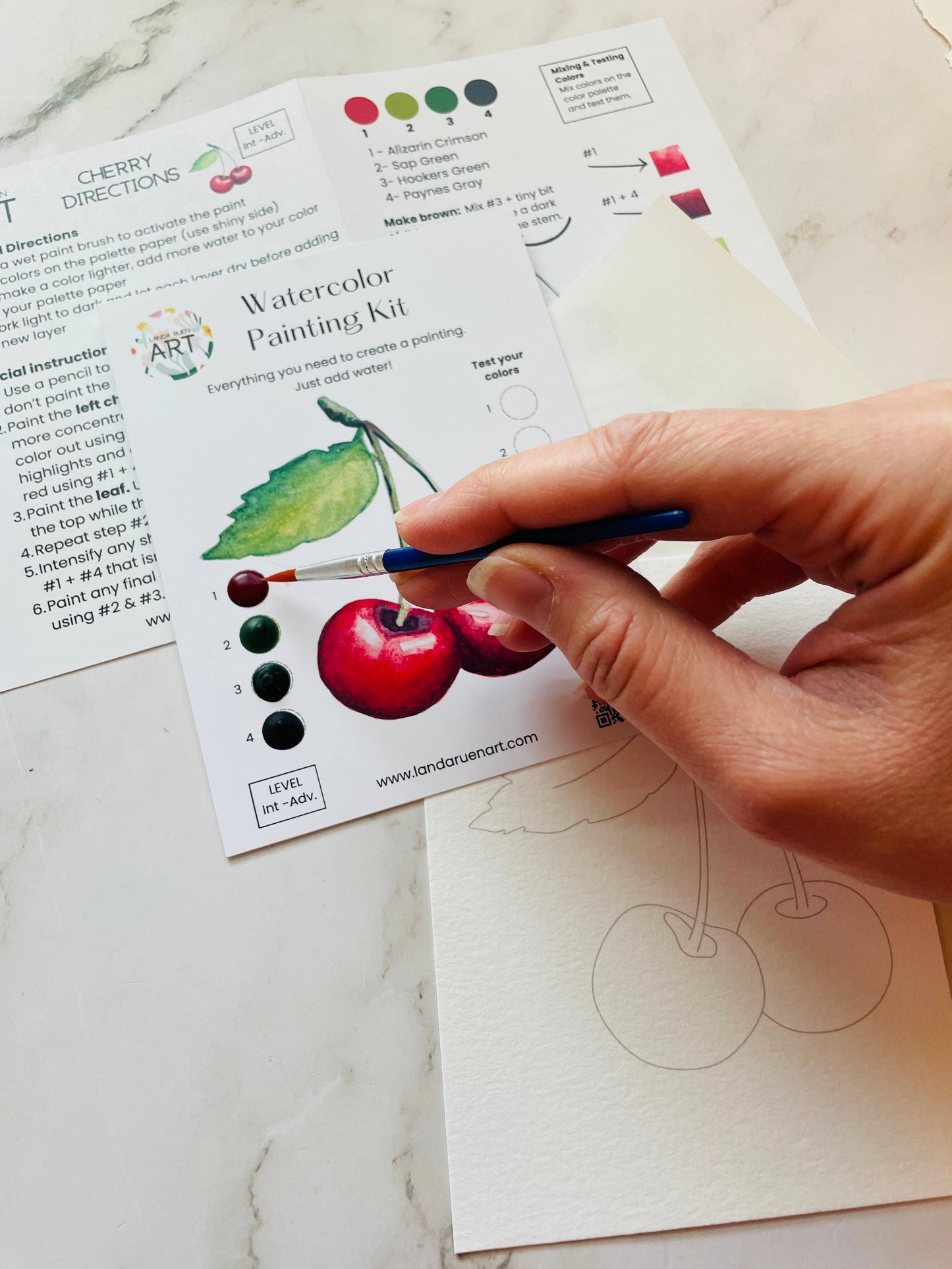 Landa Ruen Art - Cherry Watercolor Kit