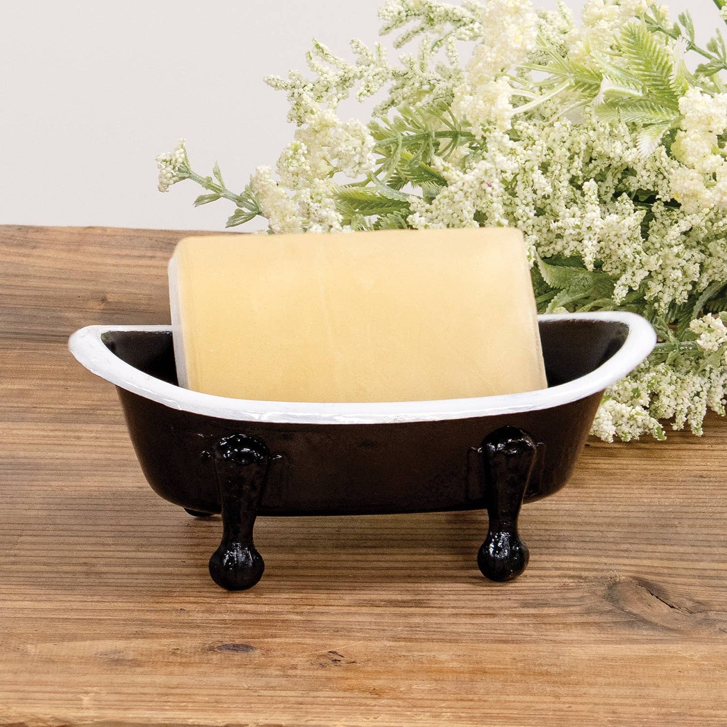 CWI Gifts - Black & White Iron Bathtub Soap Dish