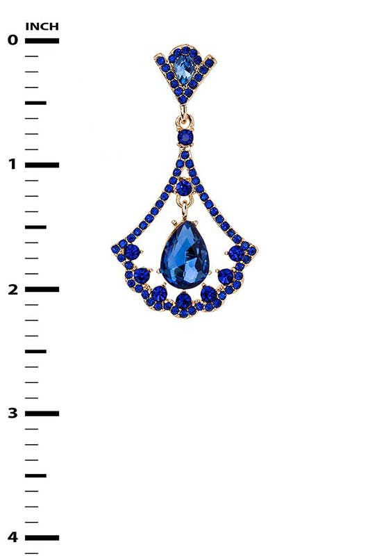 Artini Accessories - Crystal Drop Formal Chandelier Earrings: Gold/Clear