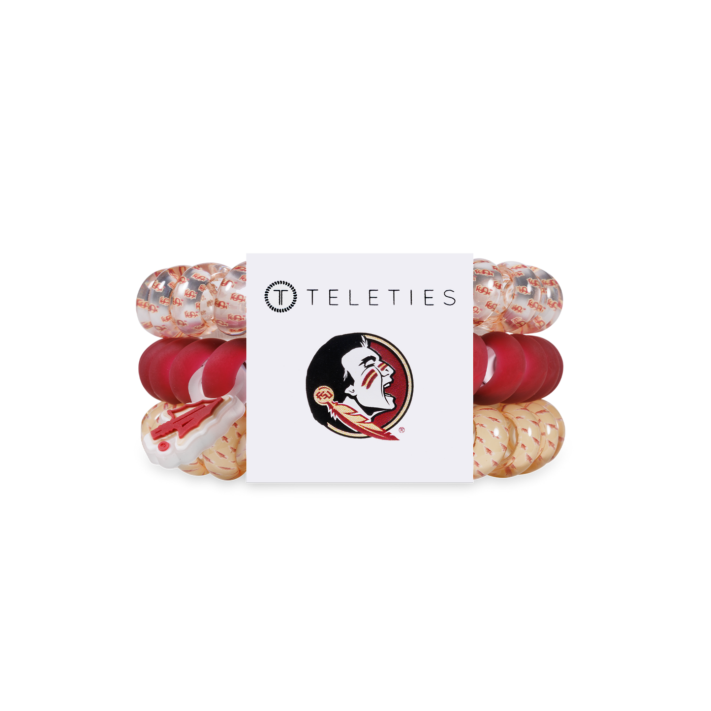 TELETIES - Spiral Hair Coils | Large | Go Noles! Hair Ties
