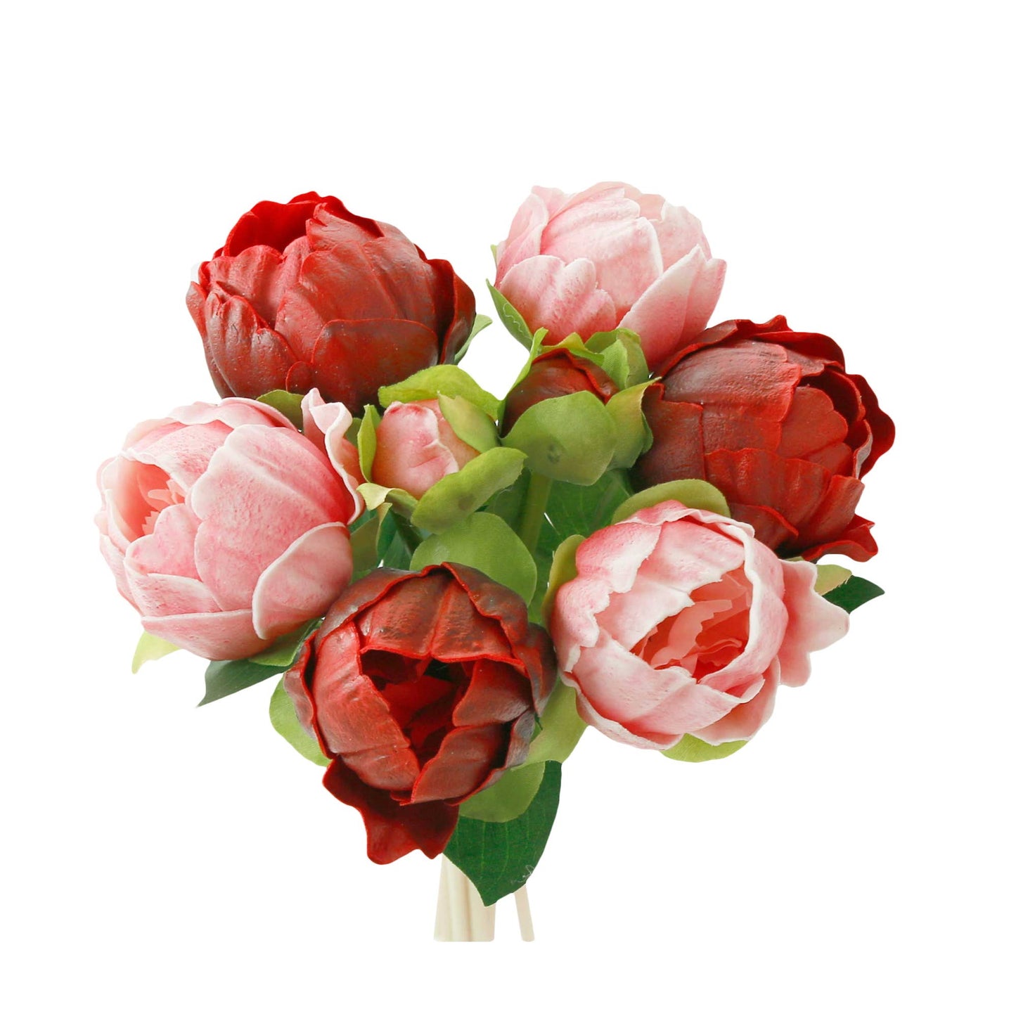 Angel Isabella - 10.5" Real touch artificial Peony bundle-8 Flowers and buds: Soft pink
