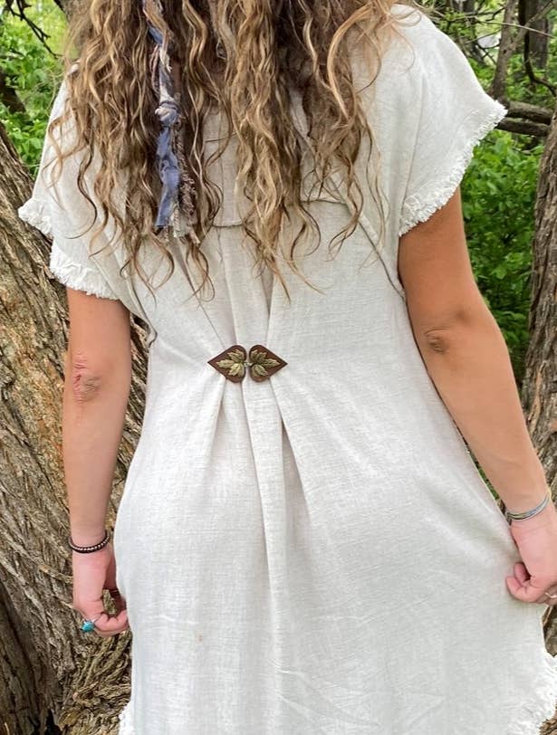 KardiKlips - Cinch Clips for Clothes - Boho Style Leaves & Leather Clasps