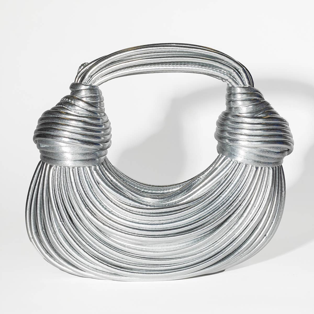 Gypsie Jane - Vegan leather stringy detail handbag: SILVER / ONESIZE