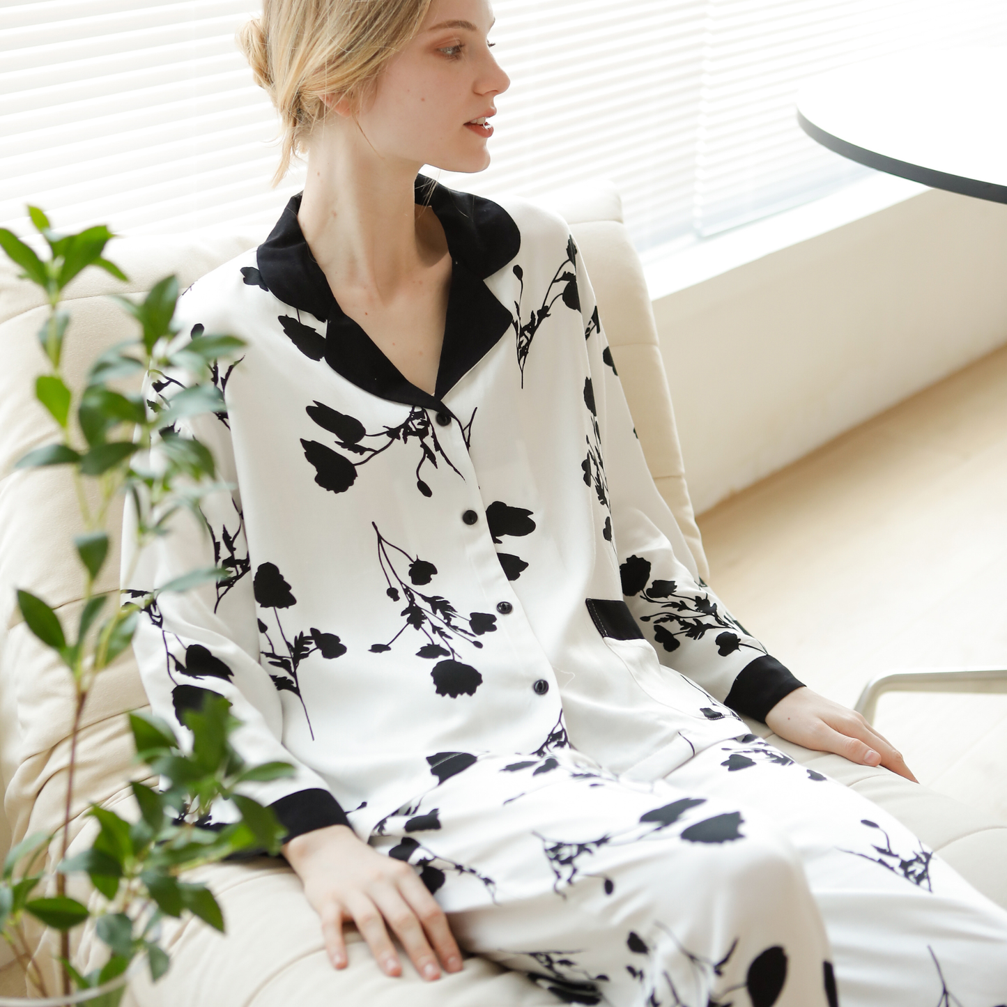 DrifWoo - Women Black & White Loungewear Set for Comfy Women Pajamas: XS