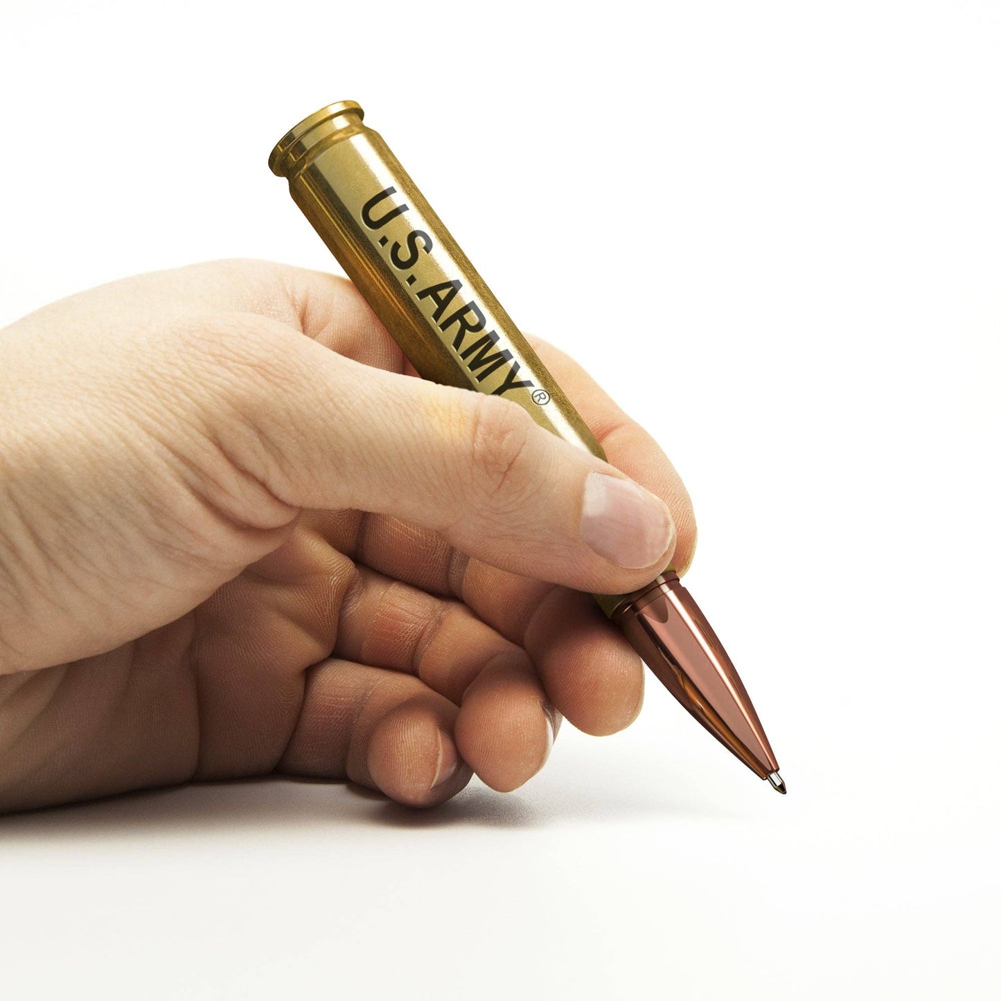 Old Southern Brass - U.S. Army 50 Caliber Real Bullet Twist Pen - Polished Brass