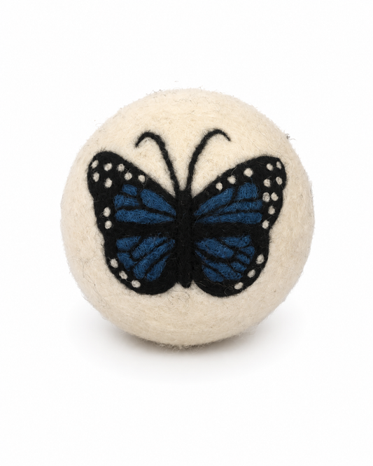 Ethical Global - Butterfly: Eco Wool Dryer Balls Fair Trade : Blue Butterfly