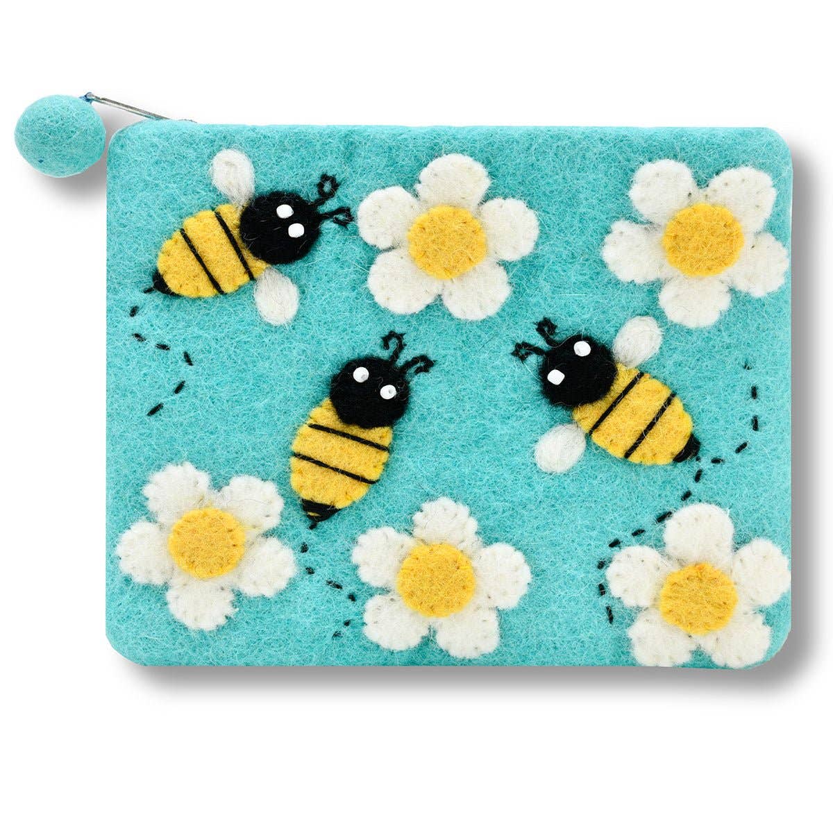 BNB Crafts Inc. - Buzzing Bee Felted Coin Purse: Purple