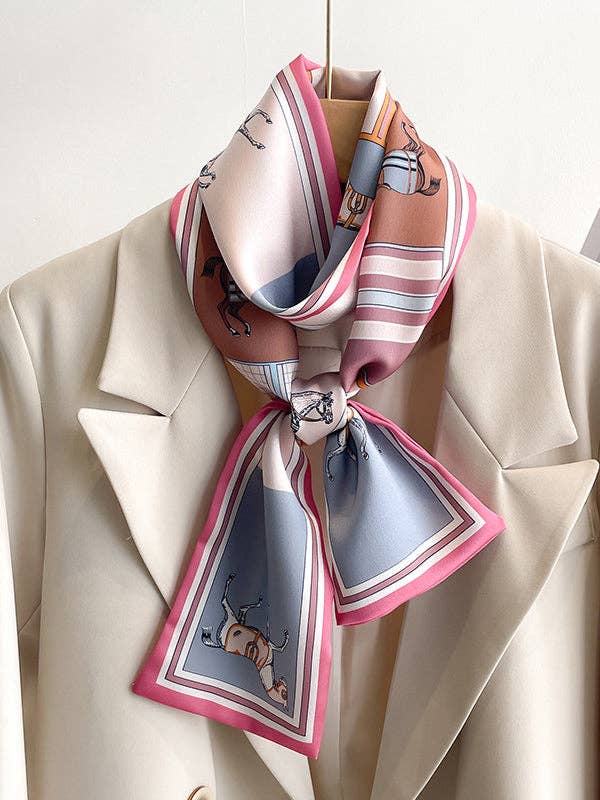 UZ Wholesale Store - Animal Printed Striped Scarf: BLUE / One_size