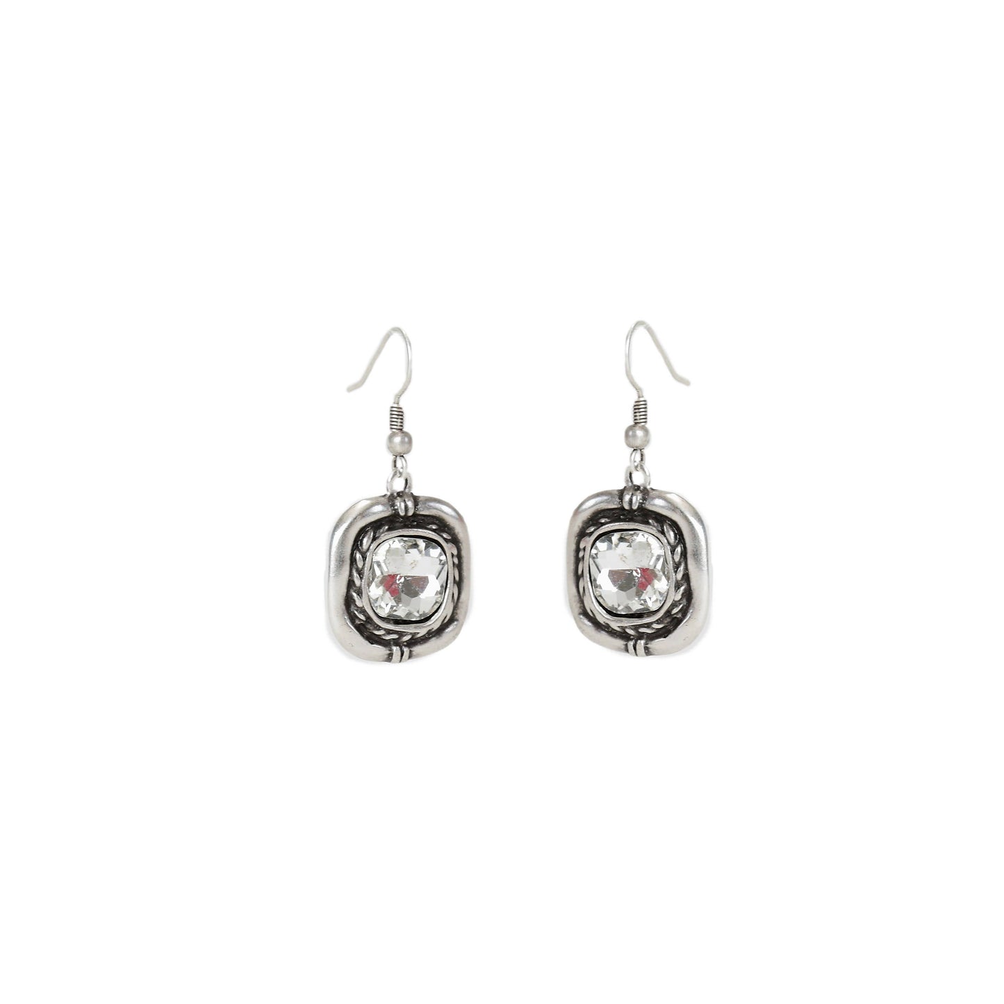 Chanour - Handmade Pewter Crystal Earrings - NE1410
