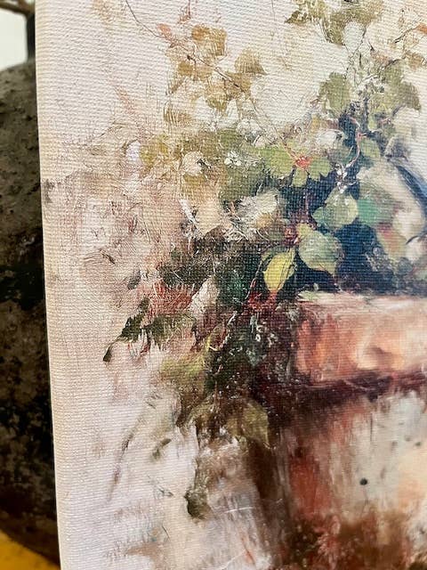 Rustic Nester - Spring Summer canvas art print, Nature art, Garden home art: 11x14