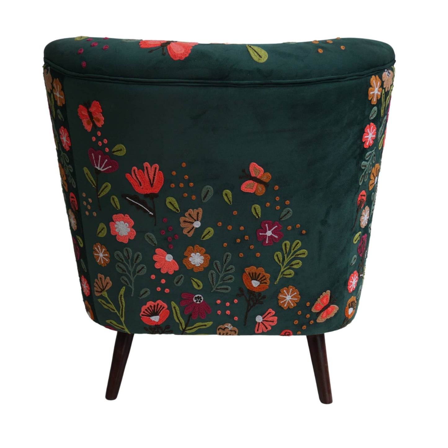 LR Home - Floral Bohemian Embroidered Handmade Accent Chair