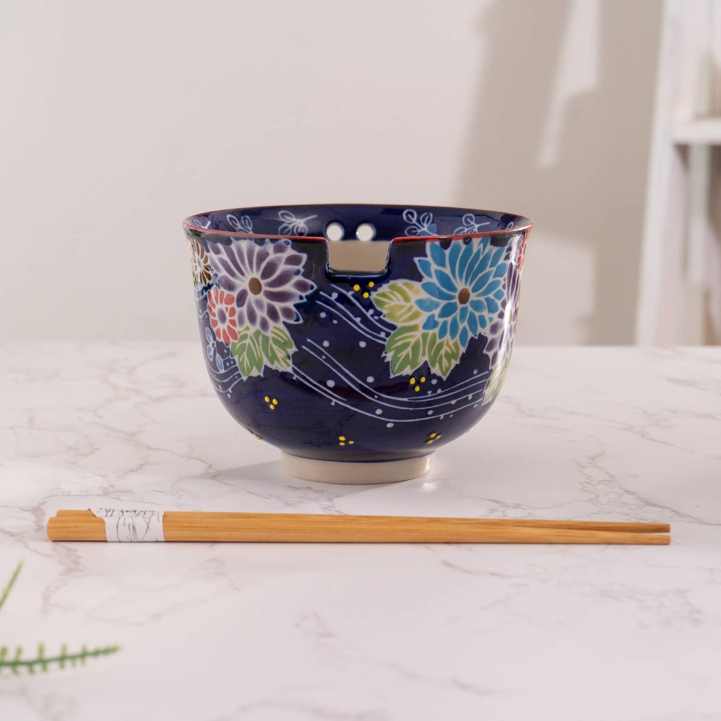Urban Tokyo - Flora Mix Design 18oz 5.25"D Bowl With Chopsticks Set
