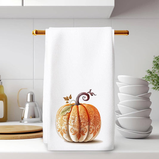 Fernville Creations - Luxury Autumn Pumpkin Hand Towel for Home & Bath Decor