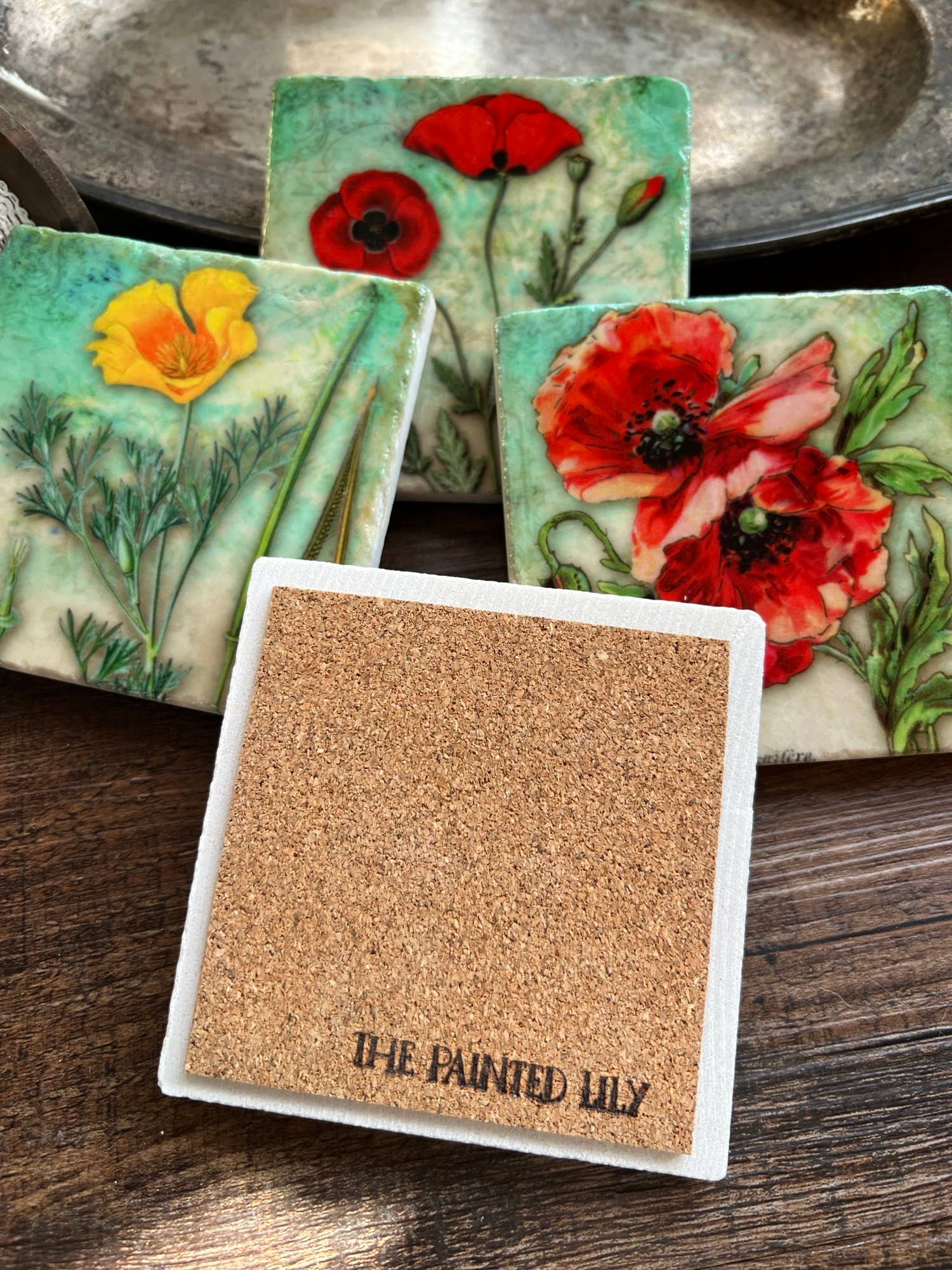 The Painted Lily Garden Party stone coasters - Thumbnail 2