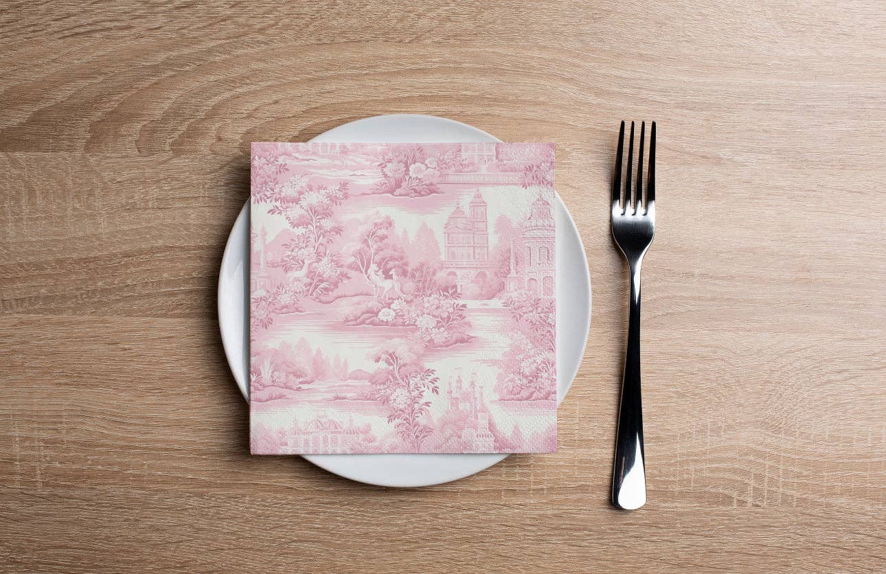 Altoonastore - Pink Toile Cocktail Napkin