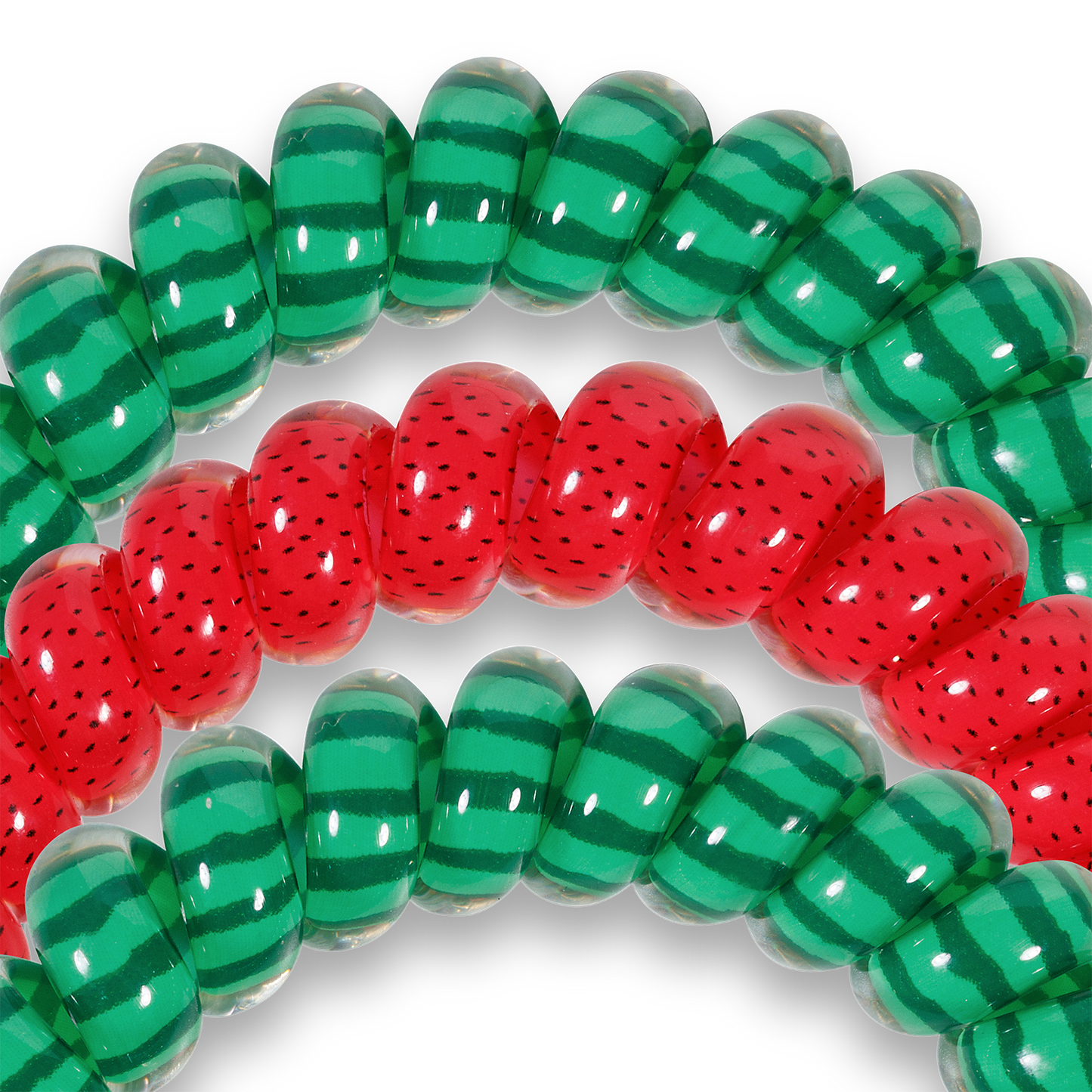 TELETIES - Spiral Hair Coils | Large | Slice of Summer Hair Ties