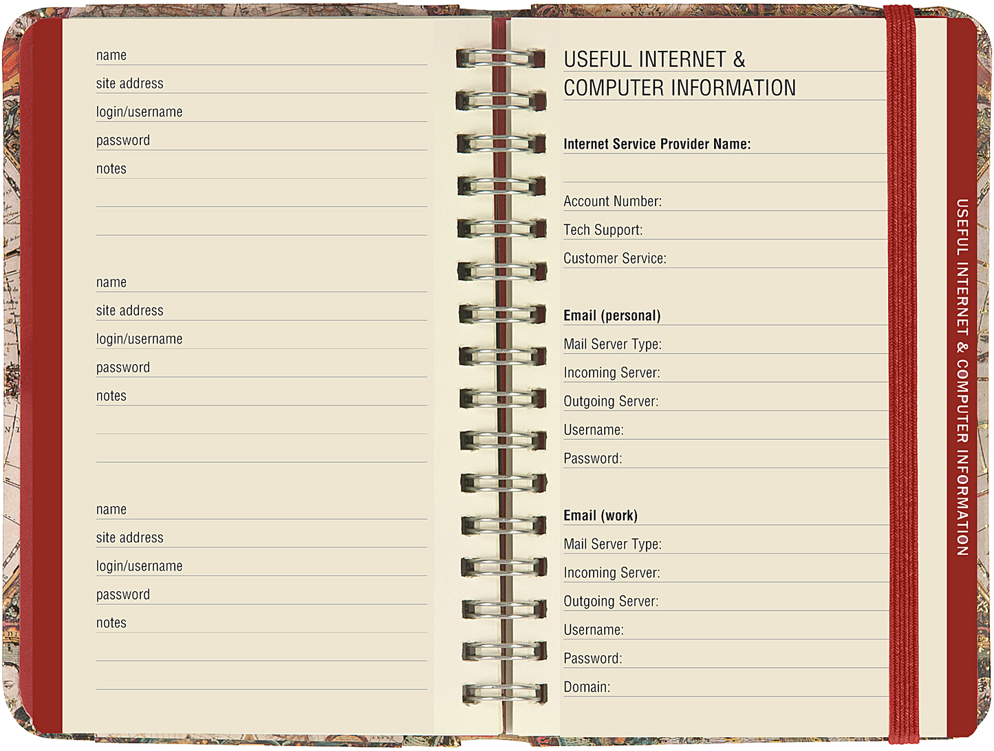 Peter Pauper Press - Old World Internet Address & Password Logbook