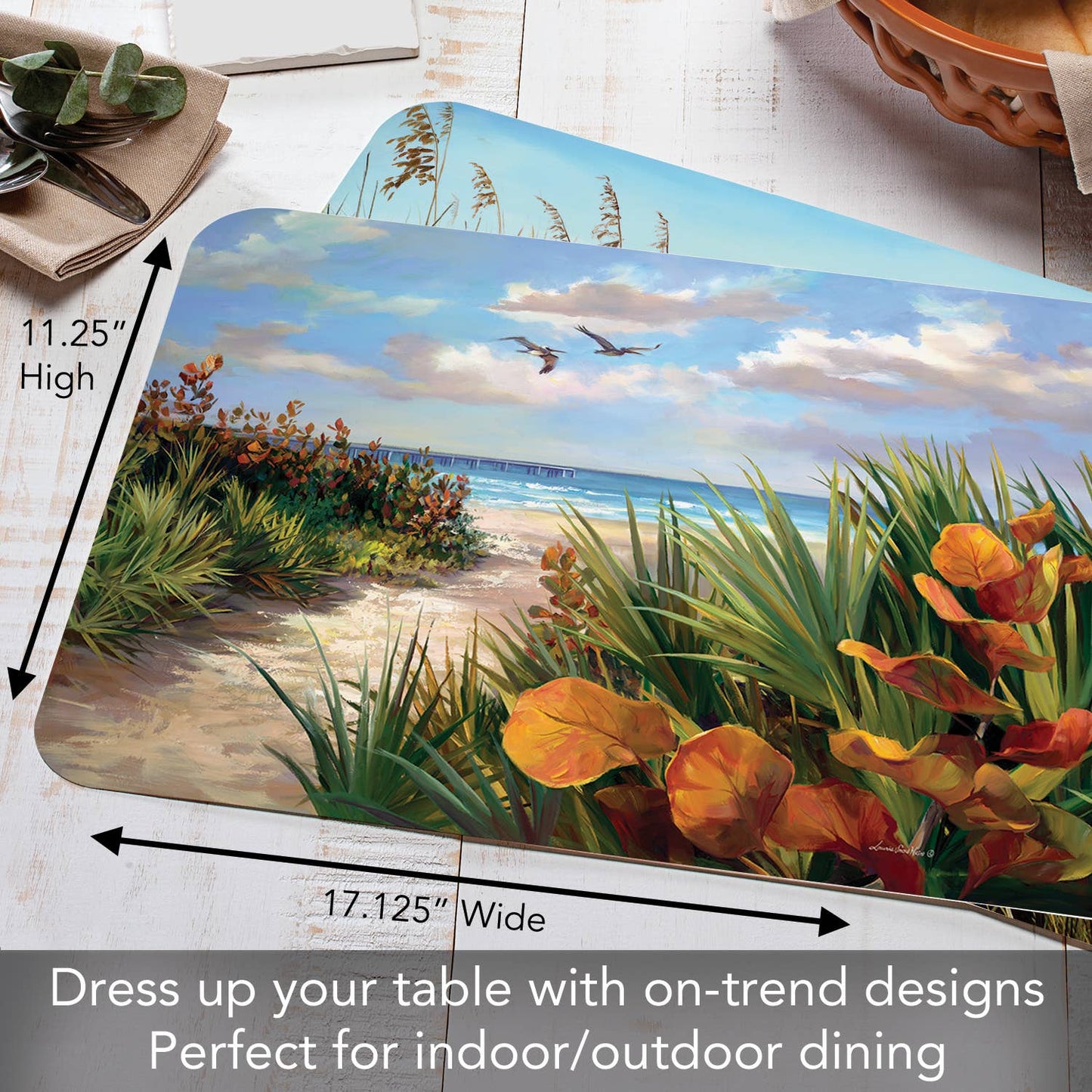 CounterArt/Highland Home/Thirstystone - Path To The Ocean Reversible Rectangular Plastic Placemat