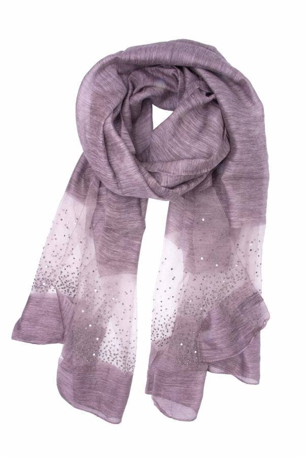 SAACHI - Star Gazer Wool Blend Sparkle Silk Scarf: Charcoal