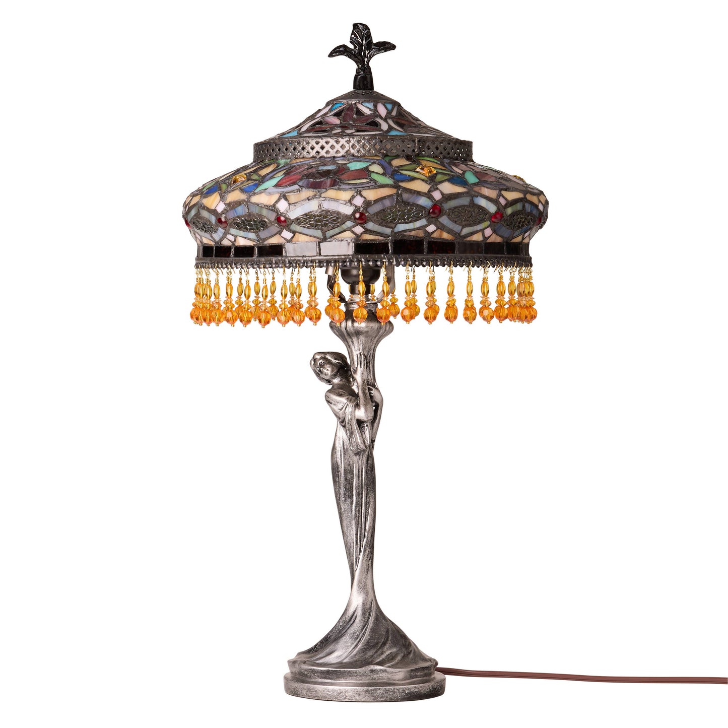 River of Goods - 24" Parisian Antique Silver Bell Shade Novelty Table Lamp
