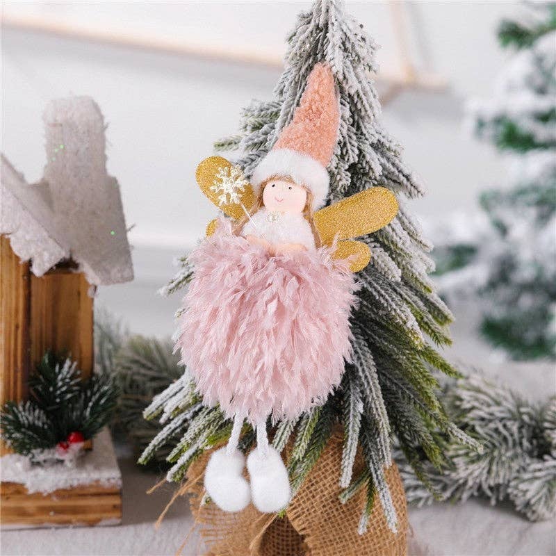 ShieldChic - Cute Feather Angel Christmas Decoration: PINK