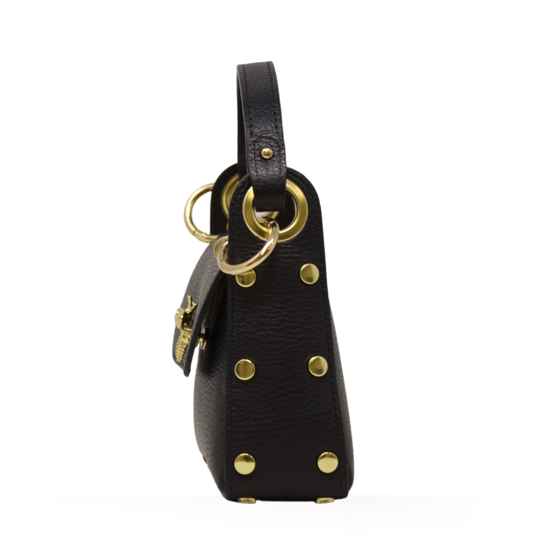 German Fuentes Handbags - GF1085 GENUINE ITALIAN LEATHER BUTTERFLY MINI BAG: NAVY BLUE