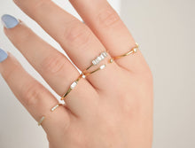 Load image into Gallery viewer, Blueyejewelry - Dainty Gold Diamond Rings - Bezel Ring - Baguette Ring: A. Bezel / Yellow Gold / 7