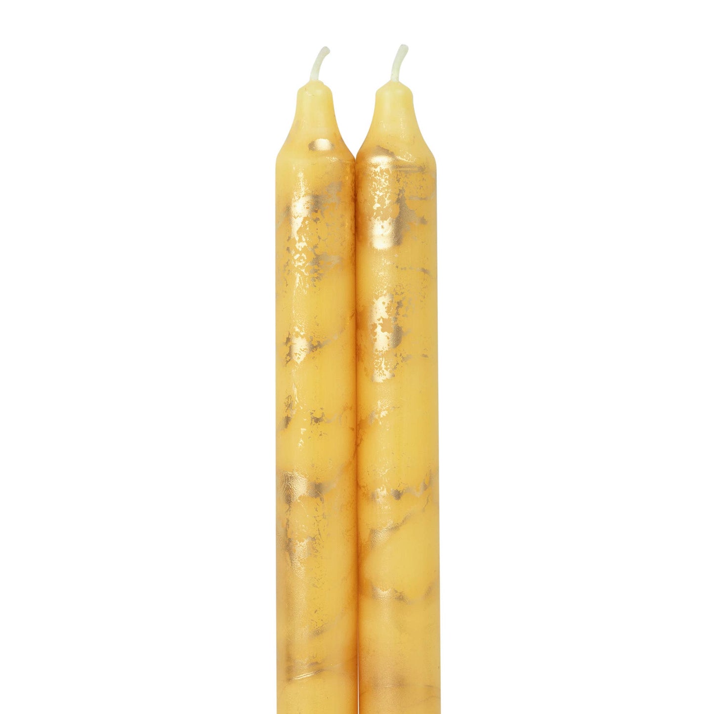 Northern Lights - 12" Decorative Taper Candles 2pk: Terra Cotta w/ Gold