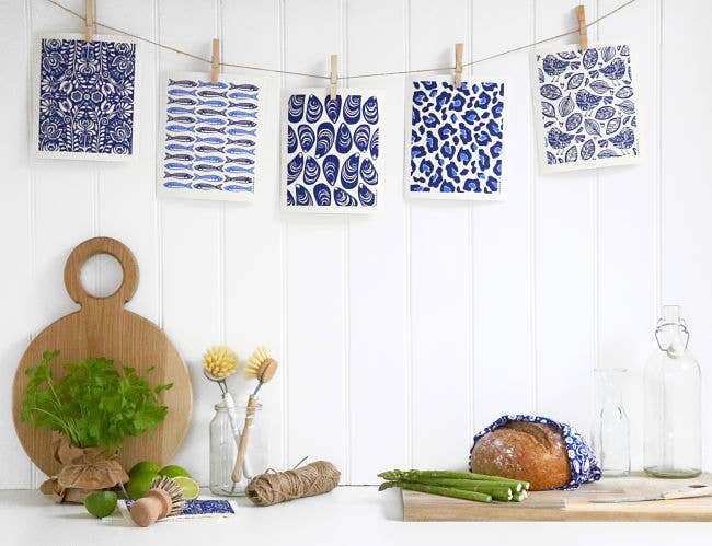 Jangneus - Swedish Dishcloth - Robins - Blue: Blue