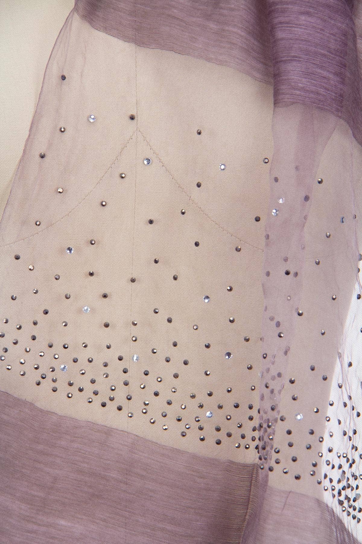 SAACHI - Star Gazer Wool Blend Sparkle Silk Scarf: Sand