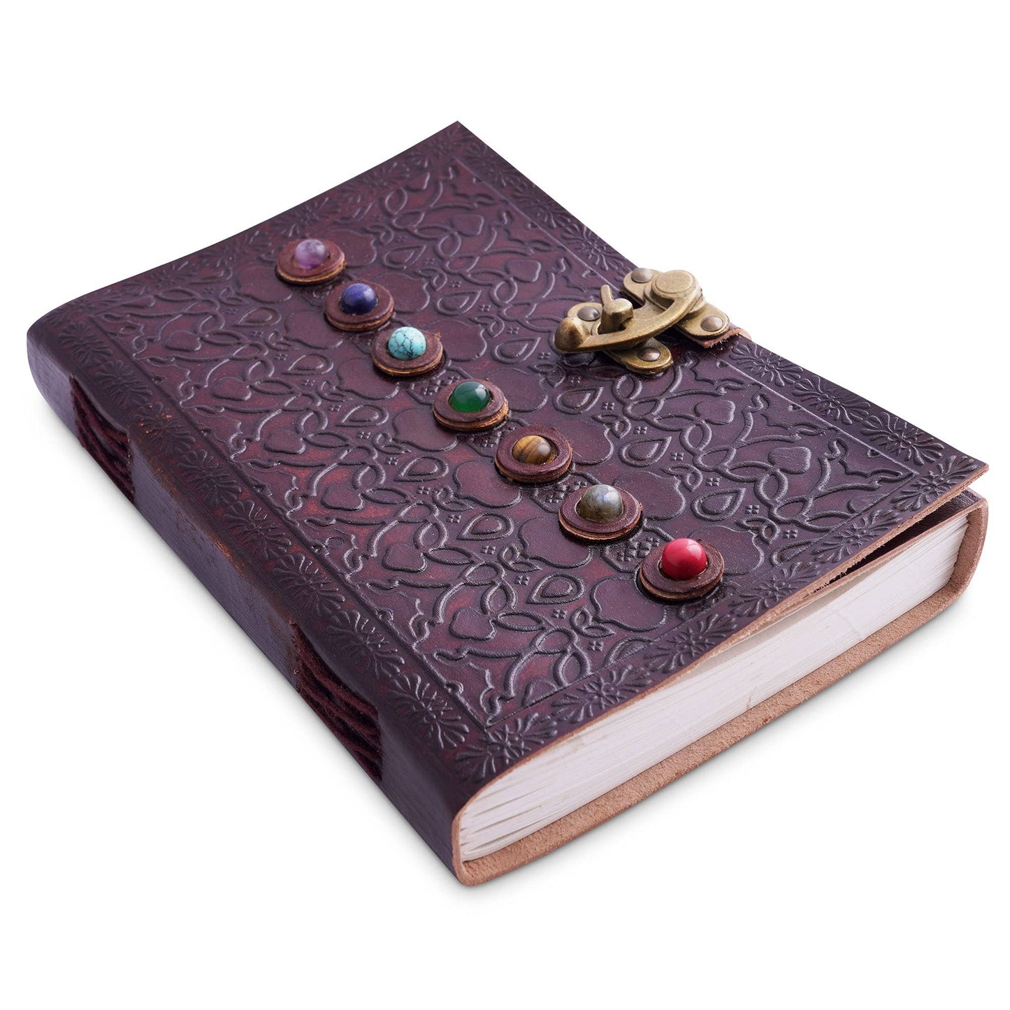Tuzech Leather - Creoly Handmade Embossed Stone Leather Diary 9x6 Inch [Jems]: Unlined