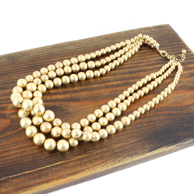 Pretty Persuasions - N23011 Three Layers Large Bead Necklace: GD