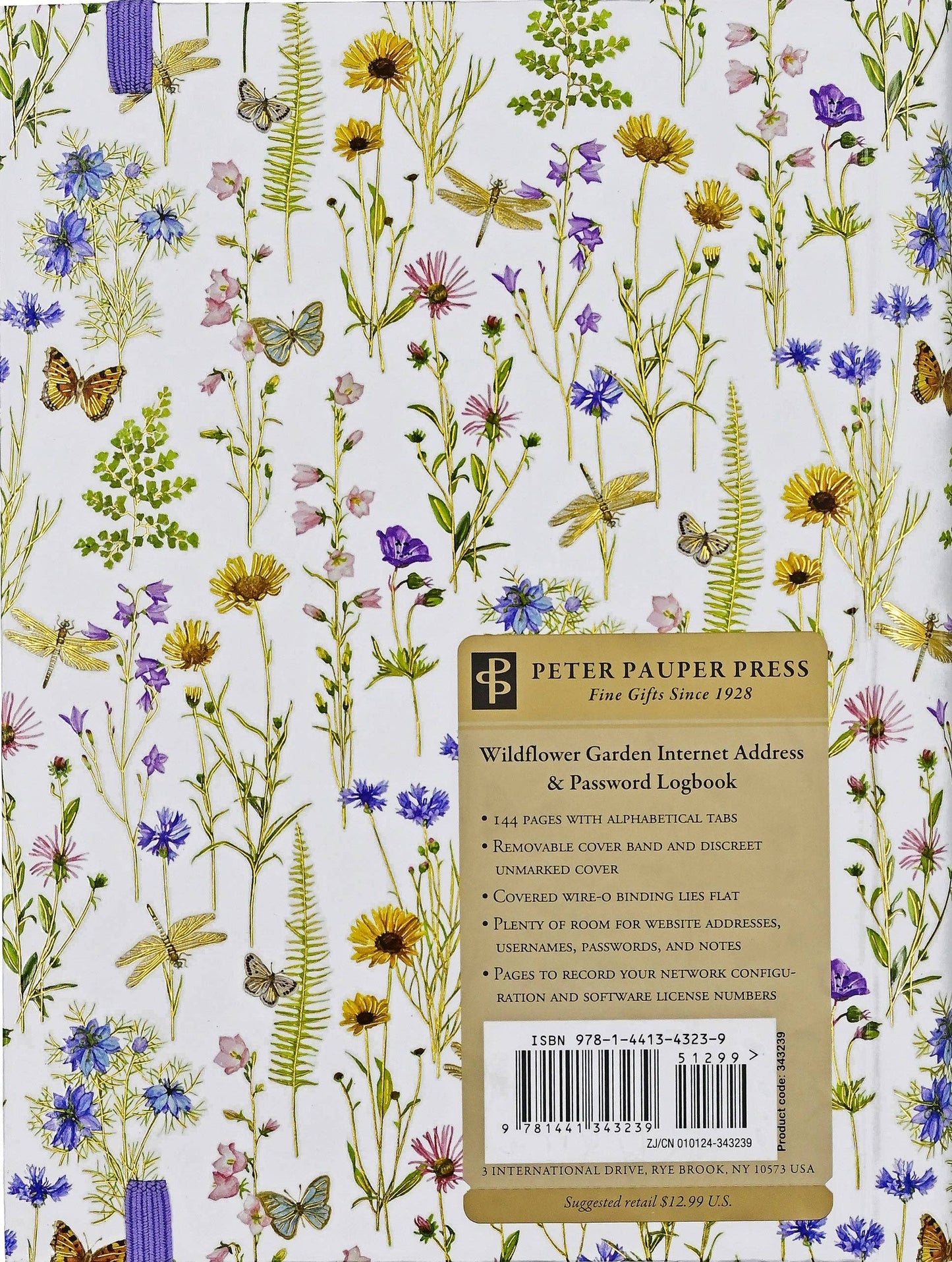 Peter Pauper Press - Wildflower Garden Large Internet Address & Password Logbook