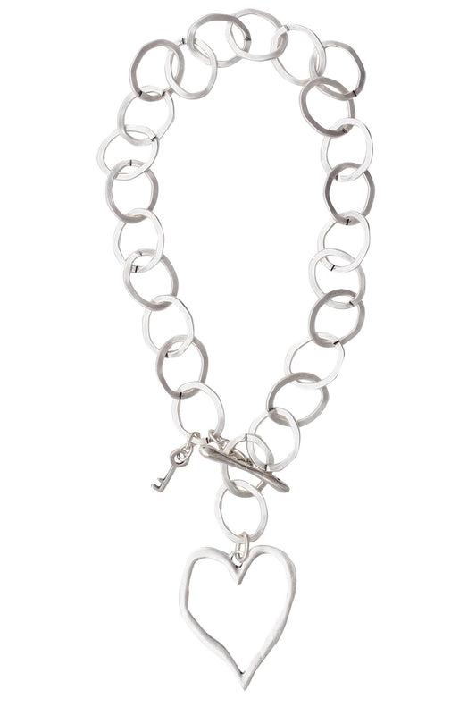 Chanour - Handmade Heart Pewter Necklace - 3860