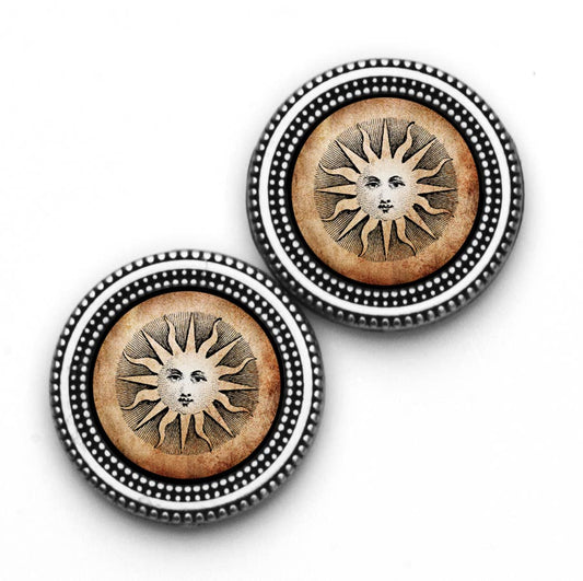 MagneButton - Vintage Sun Image Magnet Button Pin Set