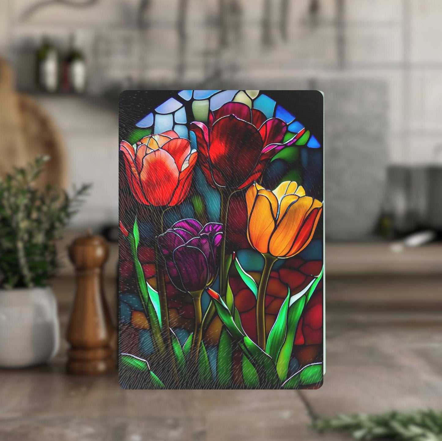 Fernville Creations - Tempered Glass Cutting Board & Charcuterie Serving Tray: 12x15 Inch