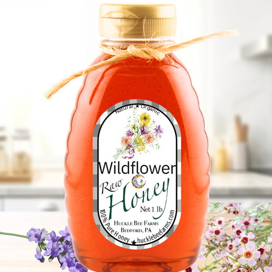Huckle Bee Farms LLC - Raw Wildflower Honey: 1 lb Bottle