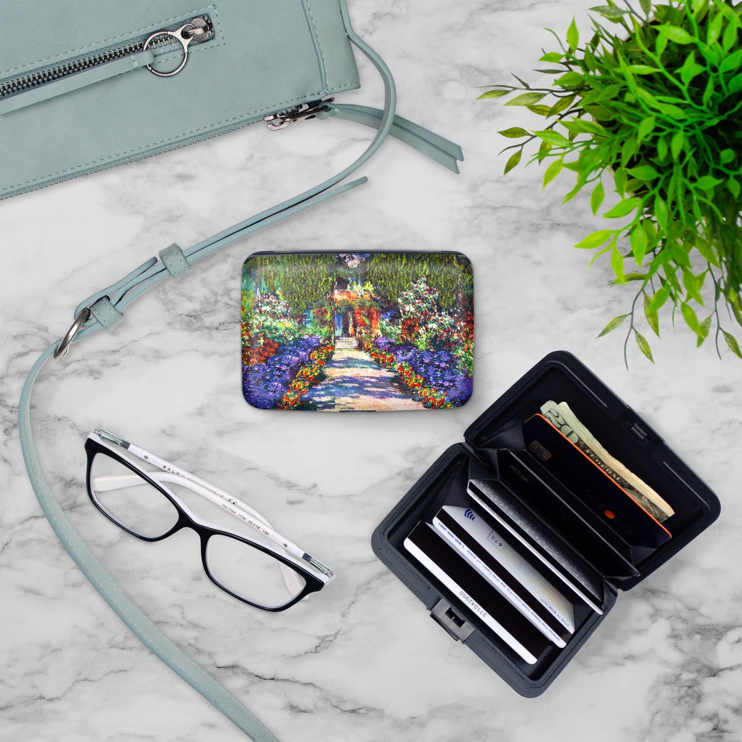 Monarque - Monet - Garden At Giverny Armored Wallet